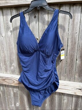 Jantzen size 14 nocturne blue one piece bathing suit. NWT!